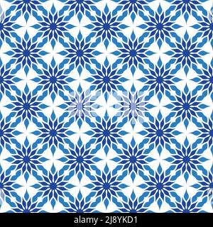 Motif de vecteur de mandala bleu. Décoration orientale sans couture Illustration de Vecteur