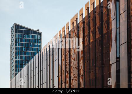 LUXEMBOURG, MAI 2022 : les bâtiments de la Cour de justice de la Communauté européenne dans le quartier de la place de l'Europe Kirchberg Banque D'Images