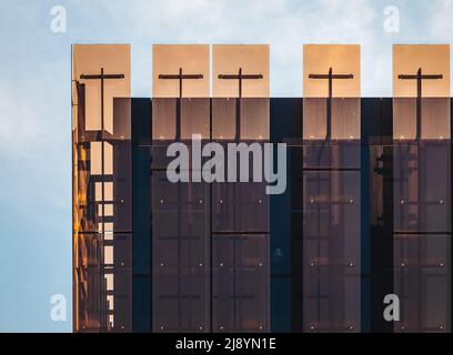 LUXEMBOURG, MAI 2022 : les bâtiments de la Cour de justice de la Communauté européenne dans le quartier de la place de l'Europe Kirchberg Banque D'Images