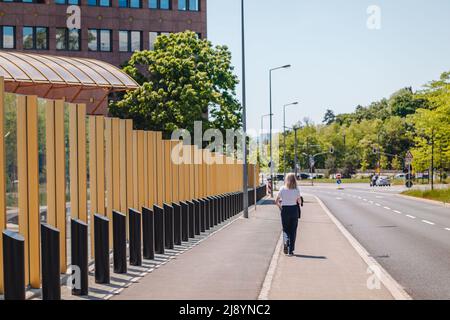 LUXEMBOURG, MAI 2022 : les bâtiments de la Cour de justice de la Communauté européenne dans le quartier de la place de l'Europe Kirchberg Banque D'Images