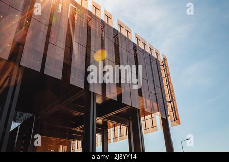 LUXEMBOURG, MAI 2022 : les bâtiments de la Cour de justice de la Communauté européenne dans le quartier de la place de l'Europe Kirchberg Banque D'Images