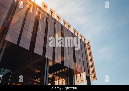 LUXEMBOURG, MAI 2022 : les bâtiments de la Cour de justice de la Communauté européenne dans le quartier de la place de l'Europe Kirchberg Banque D'Images