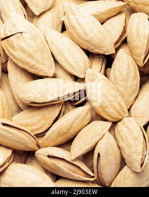 Gros plan sur la photo des amandes. Banque D'Images