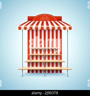 Support à fleurs. Boutique du kiosque du stand, vente au détail, illustration vectorielle Illustration de Vecteur