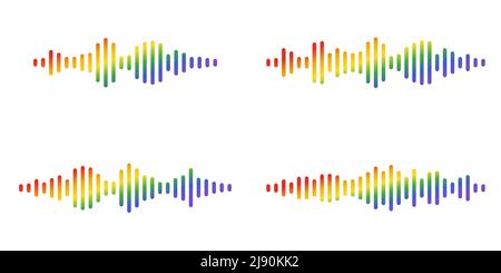 Réglage coloré de la courbe de message audio ou réglage de l'égaliseur des ondes sonores. Fond blanc isolé design musical onde sonore. Illustration vectorielle eps 10. Illustration de Vecteur
