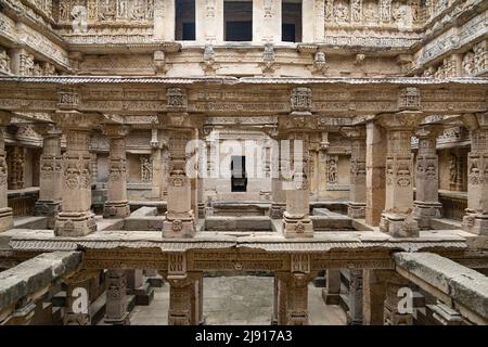 Rani ki vav stewell, site du patrimoine mondial de l'UNESCO, Patan, Gujarat Banque D'Images