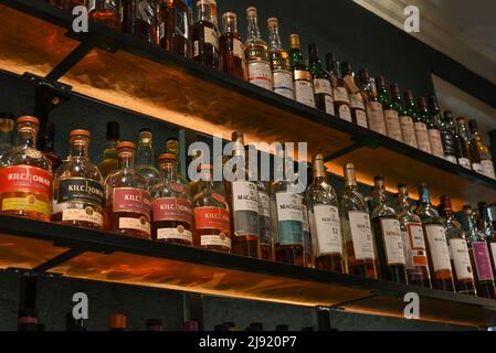 Assortiment de whiskey sur l'écran Banque D'Images