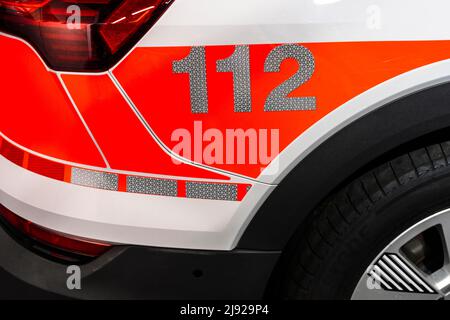 Numéro de voiture de police 112, Berne, Suisse Banque D'Images
