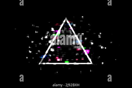 Triangle de Glitch. Forme abstraite en verre. Élément graphique moderne pour affiche, présentation ou Web. Modèle futuriste de cyber-punk. Illustration vectorielle. Illustration de Vecteur