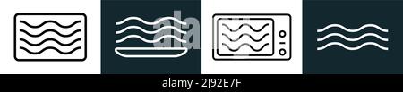 Compatible micro-ondes symbole récipient vectoriel cuisson sécurité four isolé micro-ondes symbol Illustration de Vecteur