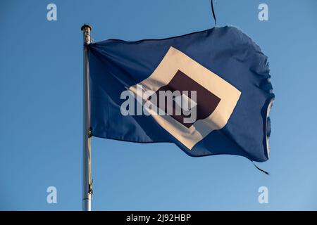 13.03.2022, Heidenau, Basse-Saxe, Allemagne - drapeau avec logo du club de football de deuxième division HSV. 00A220313D549CAROEX.JPG [VERSION DU MODÈLE : NON APPLIQUÉE Banque D'Images