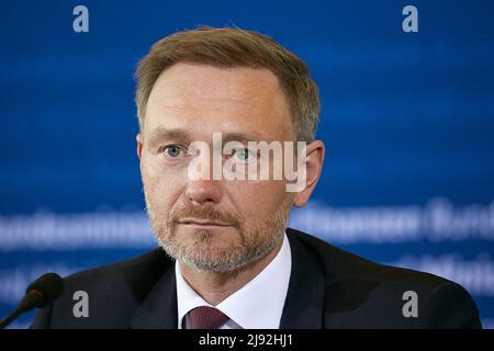 28.04.2022, Berlin, Berlin, Allemagne - Christian Lindner, ministre fédéral des Finances, lors d'une conférence de presse pour la réunion du Stabiltiaetsrat at Banque D'Images