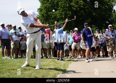 Tulsa, États-Unis. 19th mai 2022. Adam Scott joue le neuvième trou dans le premier tour lors du championnat PGA au Southern Hills Country Club de Tulsa, Oklahoma, le jeudi 19 mai 2022. Photo de Kyle Rivas/UPI crédit: UPI/Alay Live News Banque D'Images