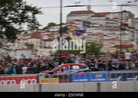 08 TANAK Ott (est), JARVEOJA Martin (est), Hyundai Shell MOBIS World Rally Team, Hyundai i20 N Rally 1, action08 TANAK Ott (est), JARVEOJA Martin (est), Hyundai Shell MOBIS World Rally Team, Hyundai i20 N Rally 1, action pendant le Rally de Portugal 2022, 4th tour du Championnat du monde de voitures de rallye WRC 2022, du 19 au 22 mai 2022 à Matosinhos, Portugal - photo Paulo Maria / DPPI Banque D'Images