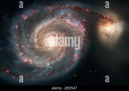 Galaxie des baleines M51 dans la constellation des Canes Venatici. Éléments de cette image fournis par la NASA Banque D'Images