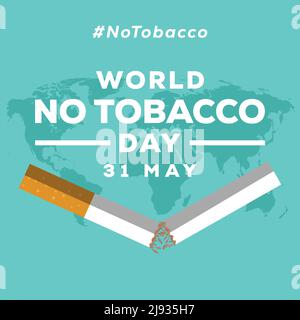 illustration du design plat world no tobacco day Illustration de Vecteur