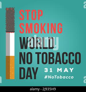 arrêtez de fumer, le monde pas de tabac jour illustration design bannière affiche Illustration de Vecteur
