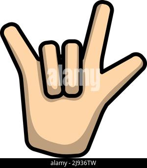 Icône Rock Hand. Contour gras modifiable avec Color Fill Design. Illustration vectorielle. Illustration de Vecteur