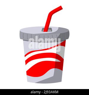 Illustration d'un verre de coke, illustration vectorielle sur fond blanc. Illustration de Vecteur