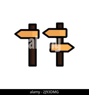 Vecteur d'icône de direction. Flèche. Style d'icône de ligne pleine. Conception simple modifiable. Concevoir une illustration simple Illustration de Vecteur