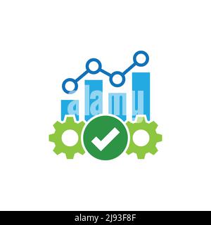Efficacité opérationnelle dans un style plat. Illustration du vecteur de productivité Excellence sur un arrière-plan isolé. Concept d'affaires de l'engrenage et de la flèche. Illustration de Vecteur