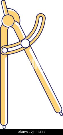 Paire de compas semi-plats élément vectoriel de couleur Illustration de Vecteur