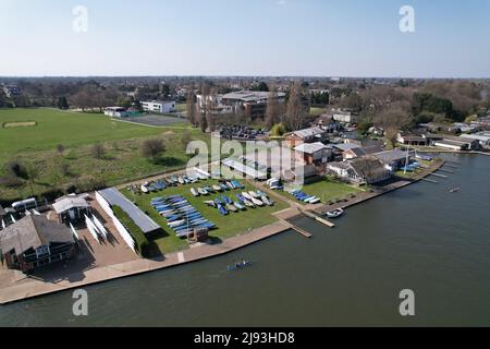 Tamesis Boating club Kingston upon Thames vue aérienne de drone Banque D'Images