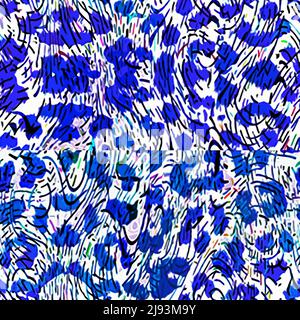 Motifs textiles et papier peint. Un travail d'illustration numérique imprimable. Motifs à fleurs. Banque D'Images