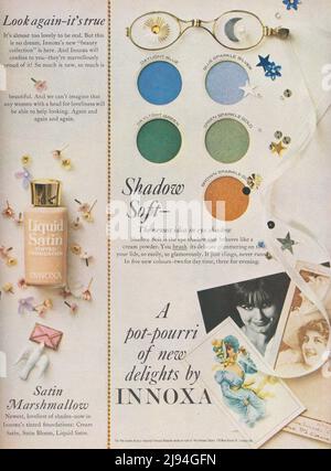 Innoxa cosmétiques publicité papier vintage 1980s 1970s Banque D'Images