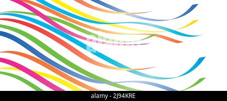 rubans de maypole colorés isolés sur fond blanc Illustration de Vecteur