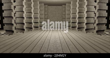 SCI-Fi Club Underground Scene Spotlight Grey illustrative Banner fond d'écran SciFi concept 3D rendu Banque D'Images