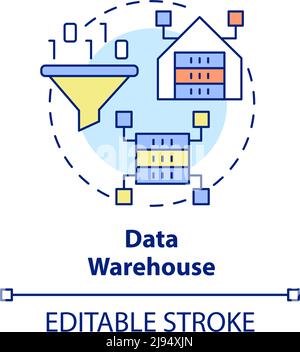 Icône de concept d'entrepôt de données Illustration de Vecteur