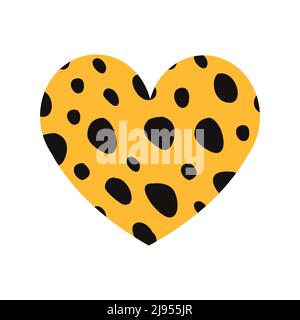 Coeur vectoriel avec imprimé fourrure de guépard Illustration de Vecteur