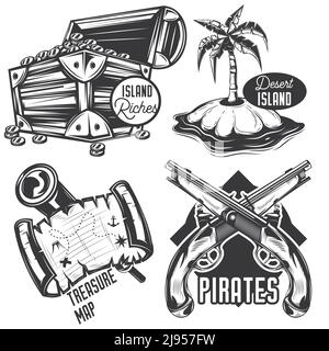 Ensemble d'emblèmes, étiquettes, badges, logos. Isolé sur blanc Illustration de Vecteur
