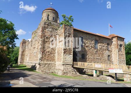 Colchester, Royaume-Uni. 20th mai 2022. Le château de Colchester Essex aujourd'hui après la nouvelle que la ville a maintenant le statut de ville. Le château normand est le plus grand donjon normand d'Europe. Colchester est la plus ancienne ville enregistrée de Grande-Bretagne et l'une des huit nouvelles villes a reçu le statut dans le cadre du jubilé de platine de la Reine. Crédit : Eastern Views/Alamy Live News Banque D'Images