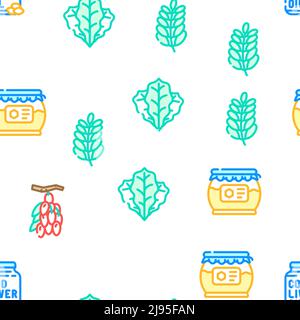 Superfood Natural et vitamine Icons Set Vector Illustration de Vecteur