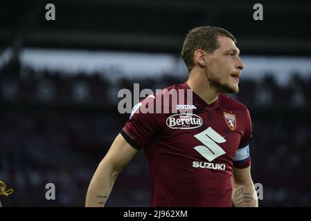 Turin, Italie. 20th mai 2022. Foto Alberto Gandolfo/LaPresse20 Maggio 2022 Torino (Italia) Sport Calcio Torino FC vs AS Roma - série A 2021/2022 - Stadio Olimpico Grande Torino Nella Foto: Andrea Belotti photo Alberto Gandolfo/Lapresse 20 Mai, 2022 Turin (Italie) Sport Soccer Torino FC vs AS Roma - série A 2021/2022 - Stadio Olimpico Grande Torino dans le pic: Andrea Belotti crédit: PRESSINPHOTO SPORTS AGENCY/Alay Live News Banque D'Images