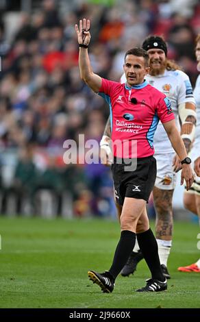 Bristol, Royaume-Uni. 20th mai 2022. Rugby, premier ministre. Bristol porte les V Exeter Chiefs. Stade Ashton Gate. Bristol. Luke Pearce (arbitre) pendant les Bristol Bears V Exeter Chiefs. Match de rugby Gallagher Premiership. Credit: Sport en images/Alamy Live News Banque D'Images