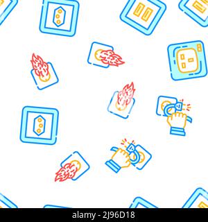 Alimentation de la prise électrique accessoire icônes définir le vecteur Illustration de Vecteur