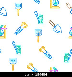 Ensemble d'icônes d'accessoires d'entretien et de plantes en pot Vector Illustration de Vecteur