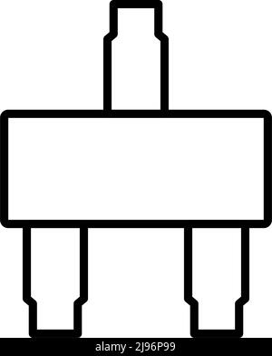 Icône transistor CMS. Contour en gras avec largeur de contour modifiable. Illustration vectorielle. Illustration de Vecteur