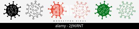 Définissez l'icône de la variole du clavier. Virus POX concept. Illustration vectorielle Illustration de Vecteur