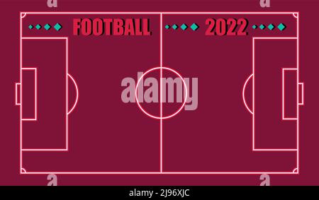 Illustration vectorielle d'arrière-plan de terrain de football pour la coupe du monde de football 2022 Illustration de Vecteur