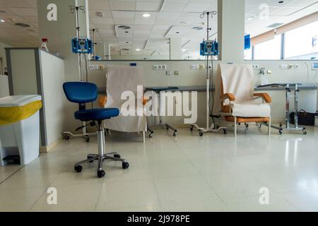 salle de traitement de chimio à l'hôpital de torrevieja Banque D'Images