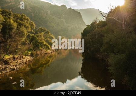 Printemps dans le parc régional pittoresque de Malibu Creek et les montagnes de Santa Monica, dans le sud de la Californie. Las Virgenes Valley et Malibu Canyon. États-Unis Banque D'Images