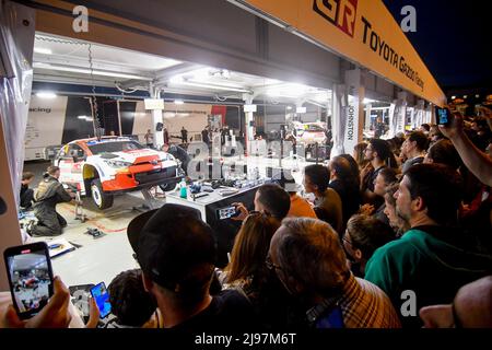 Matosinhos, Portugal. 21st mai 2022. Service Park Toyota lors du Rallye de Portugal 2022, 4th tour du Championnat du monde de voitures de rallye 2022 de la WRC, du 19 au 22 mai 2022 à Matosinhos, Portugal - photo Paulo Maria / DPPI crédit: DPPI Media/Alay Live News Banque D'Images