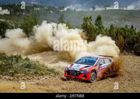 Matosinhos, Portugal. 21st mai 2022. 21 SUNINEN Teemu (fin) MARKKULA Mikko (fin), HYUNDAI MOTORSPORT N, HYUNDAI i20 N, action pendant le Rallye de Portugal 2022, 4th ronde du Championnat mondial de voitures de rallye WRC 2022, du 19 au 22 mai 2022 à Matosinhos, Portugal - photo Paulo Maria / DPPI crédit: DPPI Media/Alay Live News Banque D'Images