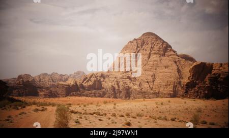 Belle vue sur le désert de Wadi Rum Banque D'Images