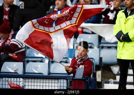 Hampden Park, Glasgow, Royaume-Uni. 21st mai 2022. Finale de la coupe Scottish FA, Rangers versus Heart of Midlothian; fans de coeurs crédit: Action plus Sports/Alamy Live News Banque D'Images