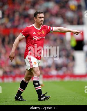 Manchester United Legends Gary Neville lors du match Legends à Old Trafford, Manchester. Date de la photo: Samedi 21 mai 2022. Banque D'Images